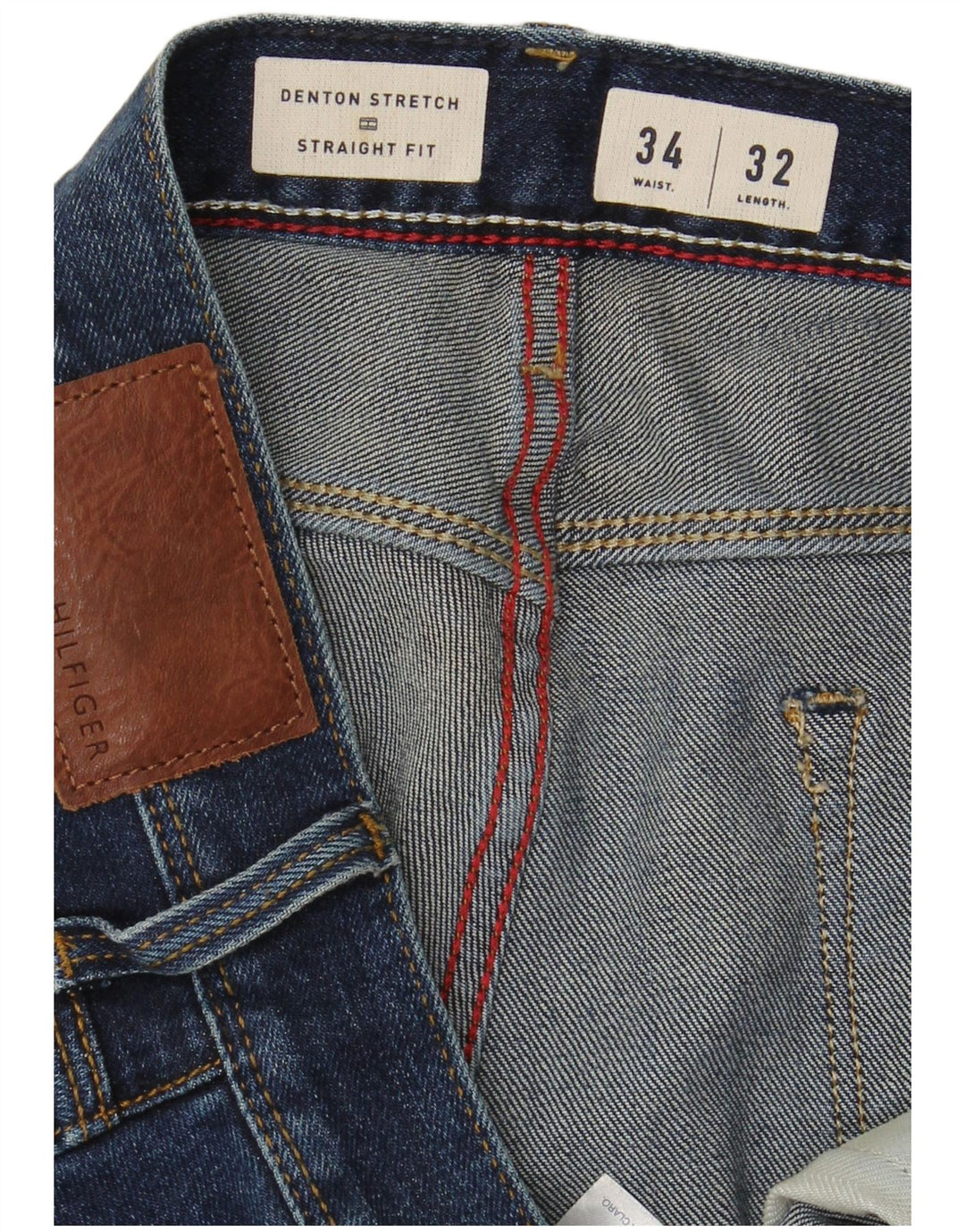 TOMMY HILFIGER Vaqueros rectos Denton para hombre W34 L27 Algodón azul marino