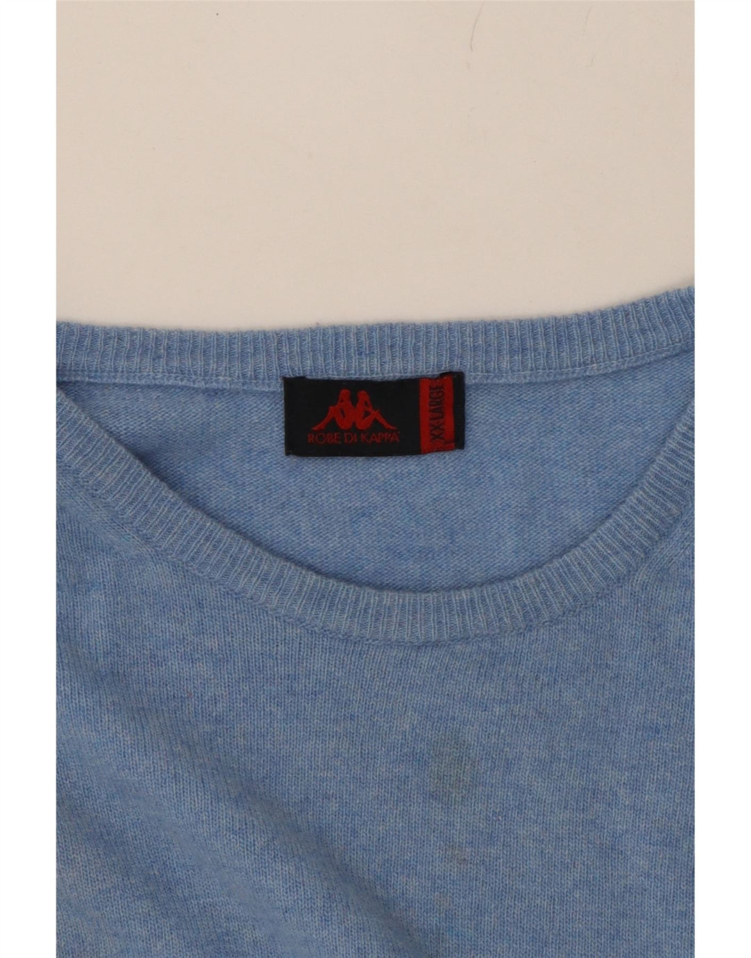 KAPPA Mens Crew Neck Jumper Sweater 2XL Blue Wool Vintage Kappa and Second-Hand Kappa from Messina Hembry 