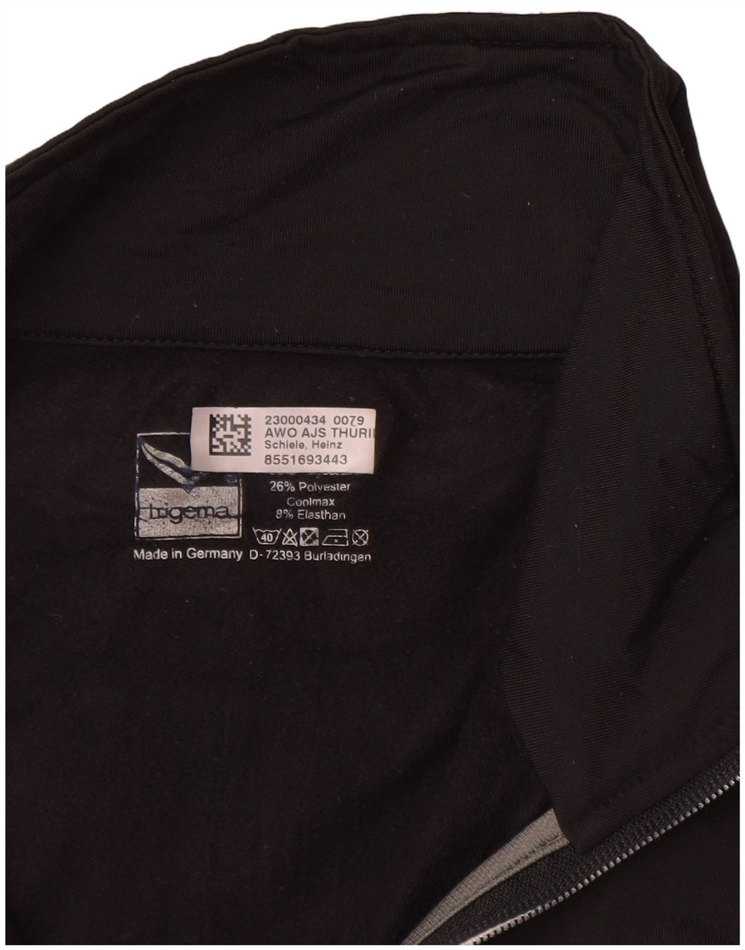 TRIGEMA Chaqueta superior de chándal sin mangas con gráfico para hombre Poliéster negro grande