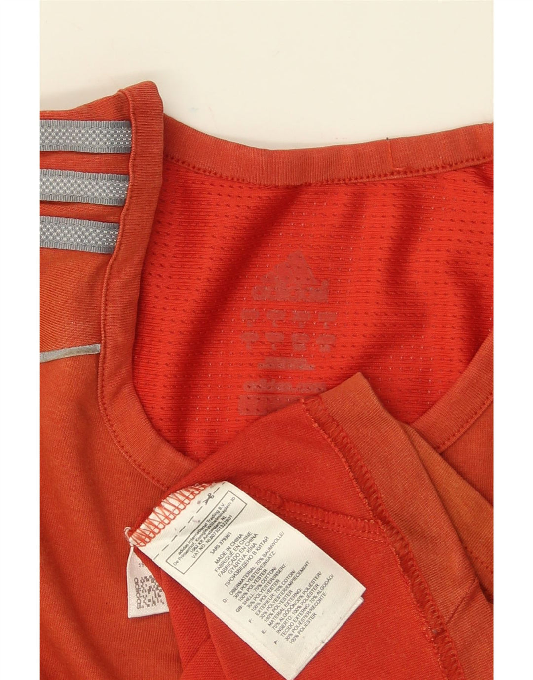 ADIDAS Hombre Camiseta Top Grande Naranja Colorblock Algodón