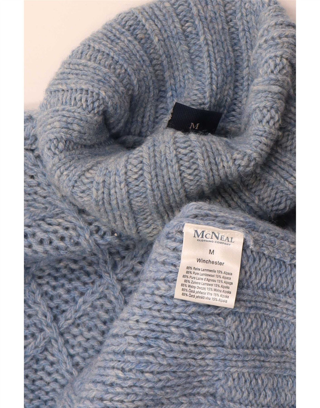 MC Neal - Jersey holgado con cuello vuelto para hombre, color azul medio