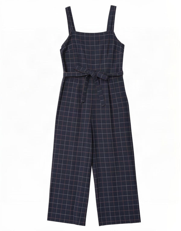 Seasalt Cornwall Mono pequeño para mujer UK 40 Mediano Azul marino Cuadros Algodón