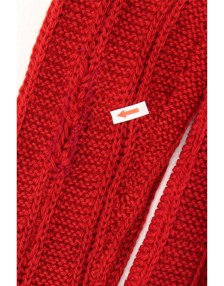 Vintage hombres Cardigan suéter medio borgoña