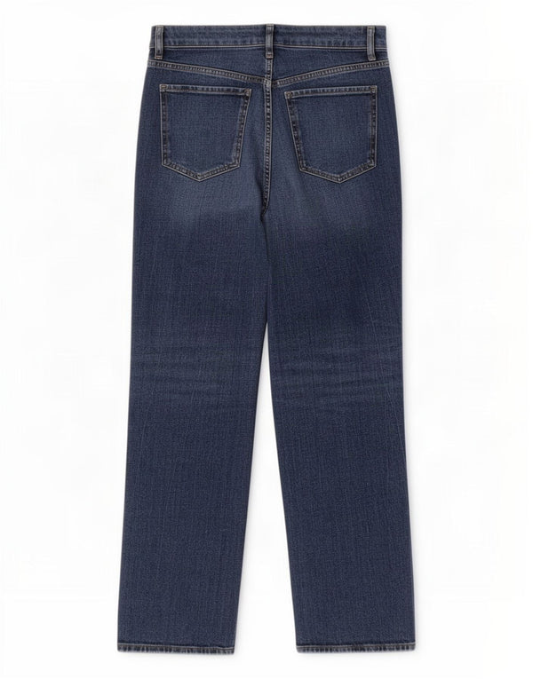Marks & Spencer Vaqueros Rectos Desgastados para Mujer UK 12 Medium W30 L26 Azul