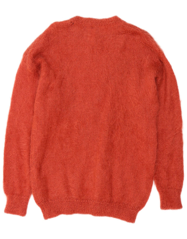 Niki Line Suéter tipo jersey con cuello barco para mujer UK 46 Grande Naranja Floral Mohair