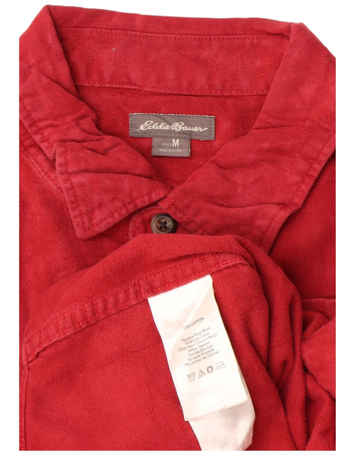 Eddie Bauer Camisa de franela para hombre Algodón rojo medio