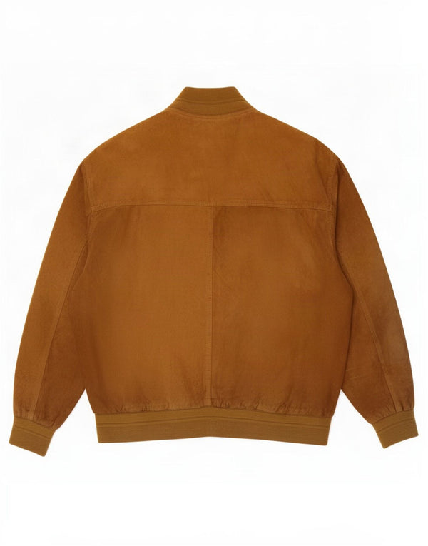 Vintage hombres ante bomber chaqueta IT 52 XL cuero beige