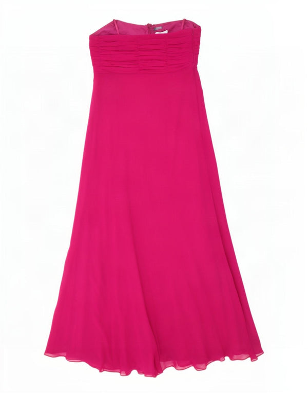 Debut Vestido maxi sin tirantes para mujer UK 42 Poliéster burdeos medio