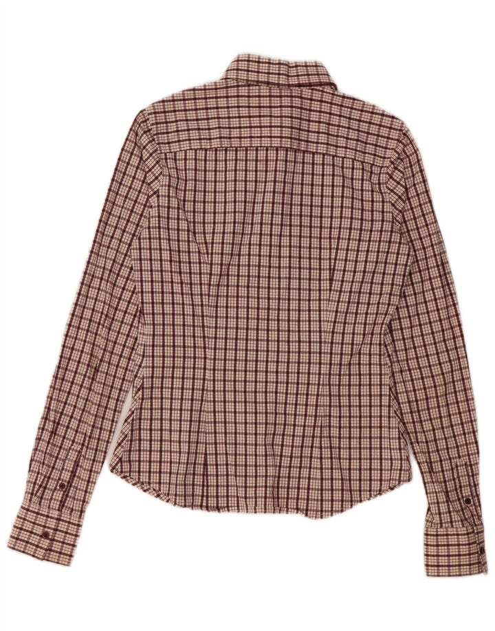 Tommy Hilfiger Camisa para mujer US 6 Medium Granate Check Cotton