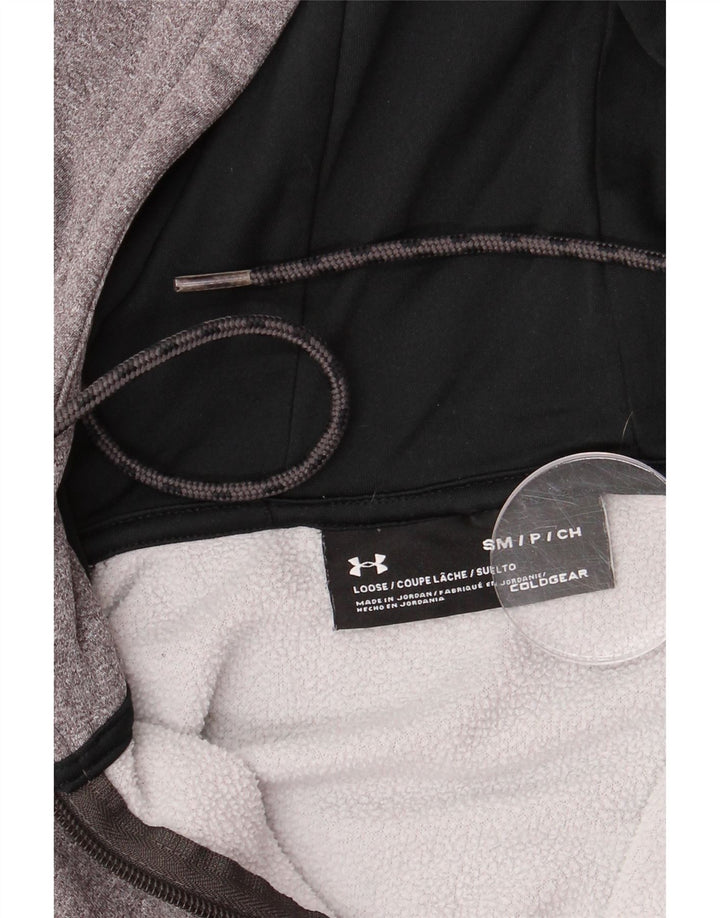Under Armour Cold Gear Graphic Zip Sudadera con capucha para hombre, talla pequeña, gris