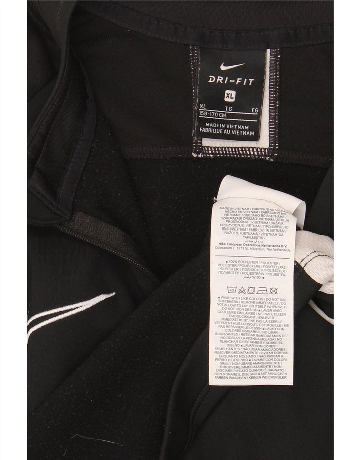 Nike Dri Fit - Chándal con cremallera y cuello para niños, 13-14 años, XL, negro
