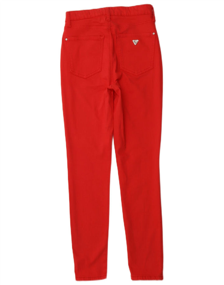 GUESS Vaqueros pitillo de talle alto para mujer W27 L27 Algodón rojo
