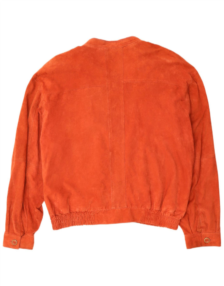 VINTAGE Chaqueta de gamuza bomber para hombre IT 54 2XL Cuero naranja