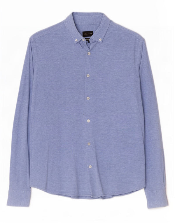 Camisa Massimo Dutti Hombre Large Azul Algodón