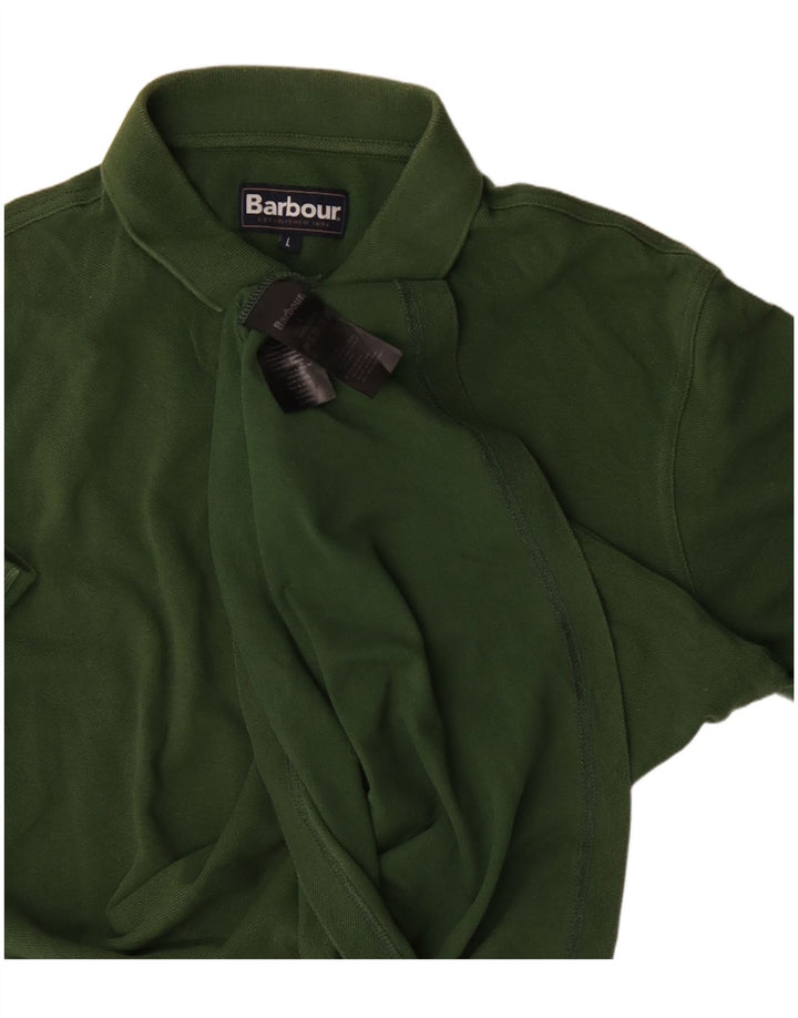Polo Barbour Hombre Grande Algodón Verde