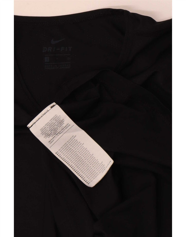 Nike Mujer Dri Fit Camiseta Top UK 10 Small Negro Poliéster