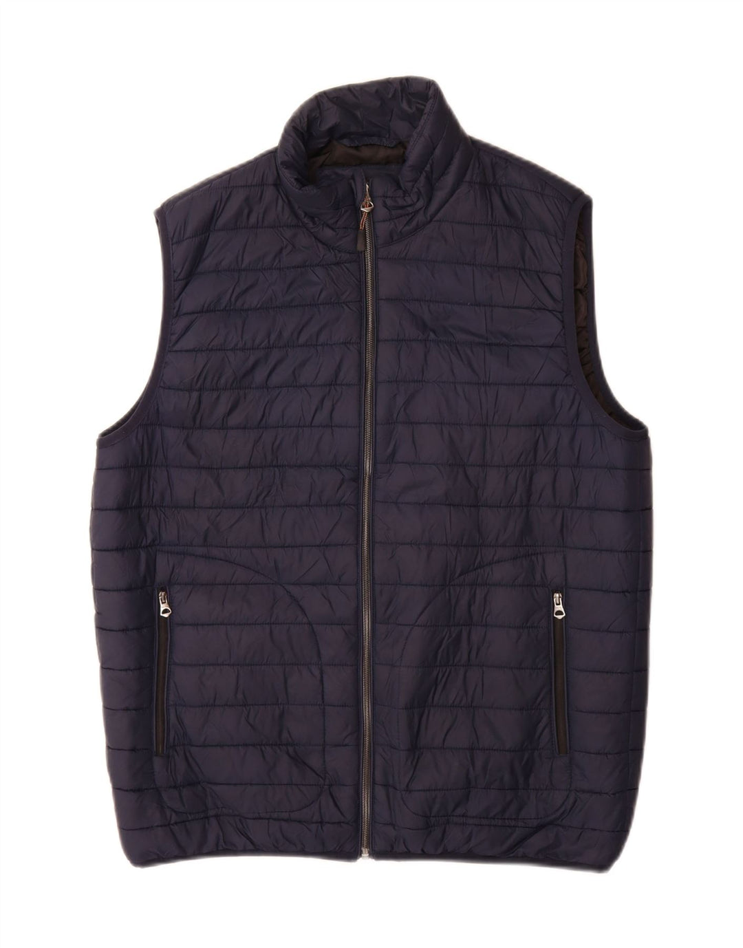 Zara Hombre Chaleco Acolchado UK 38 Medium Azul Marino Nylon