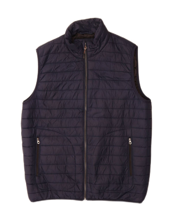 Zara Hombre Chaleco Acolchado UK 38 Medium Azul Marino Nylon