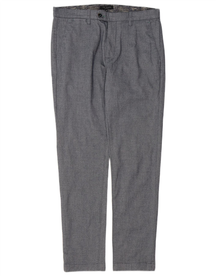 Pantalones de traje ajustados para hombre de Ted Baker W32 L31 Algodón gris