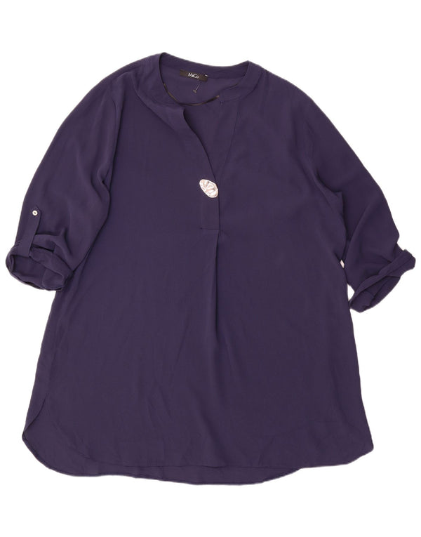 M&Co Vestido de tienda extragrande con manga 3/4 para mujer UK 46 Grande Poliéster azul marino