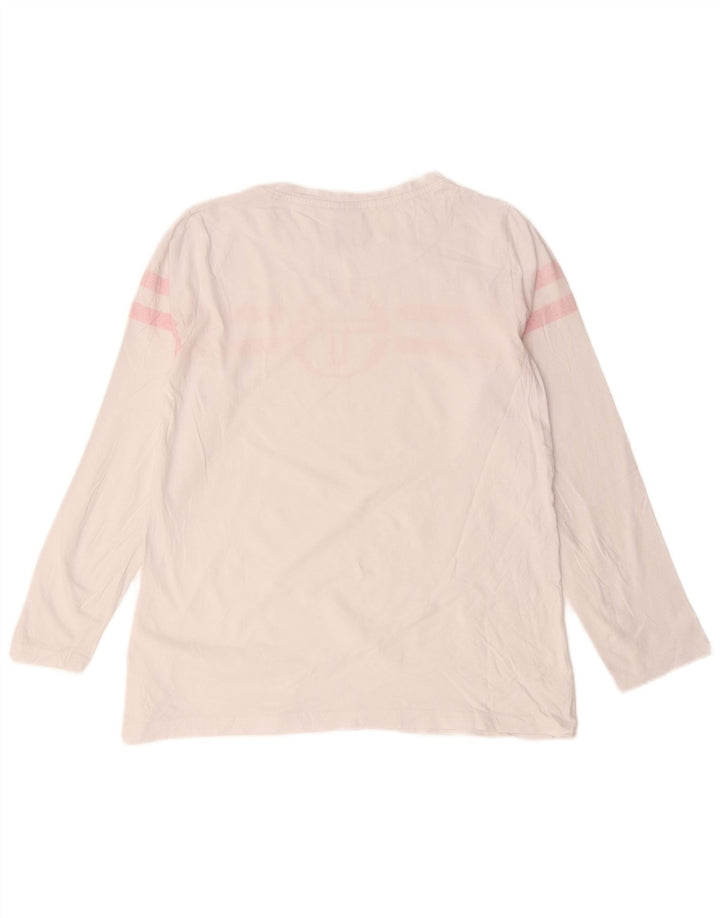 Sergio Tacchini Top gráfico para mujer de manga larga UK 44 Mediano Rayas blancas