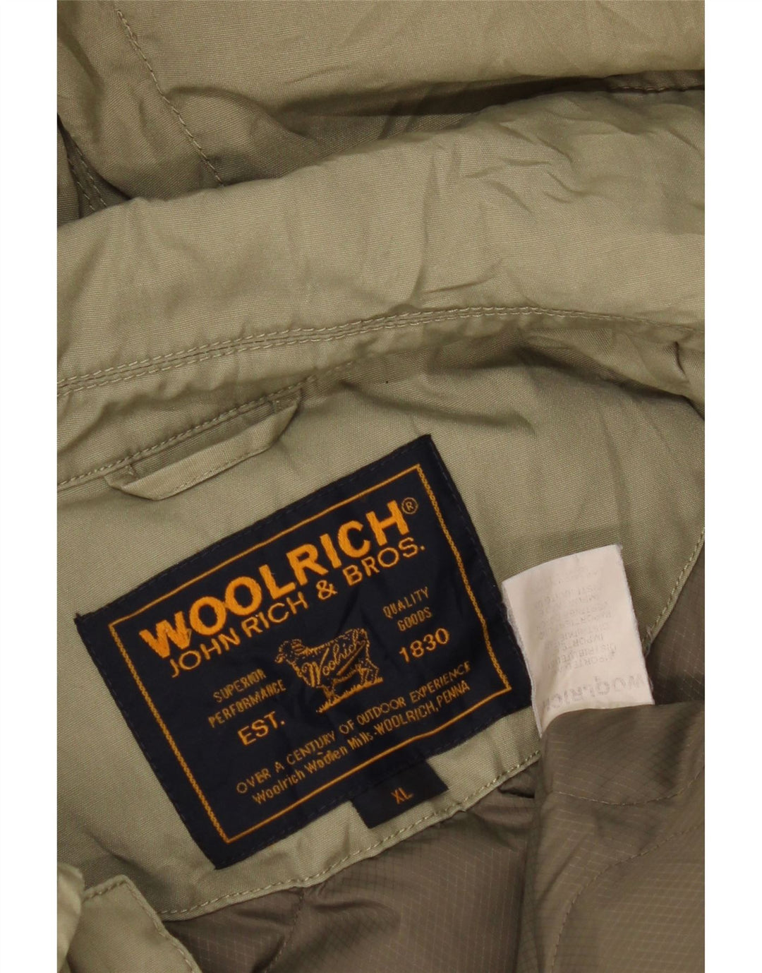 Woolrich Chaqueta acolchada con capucha para hombre UK 42 XL Caqui