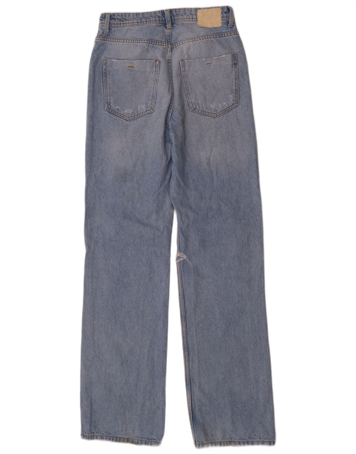 Zara Jeans rectos desgastados para mujer EU 38 Small W28 L34 Azul