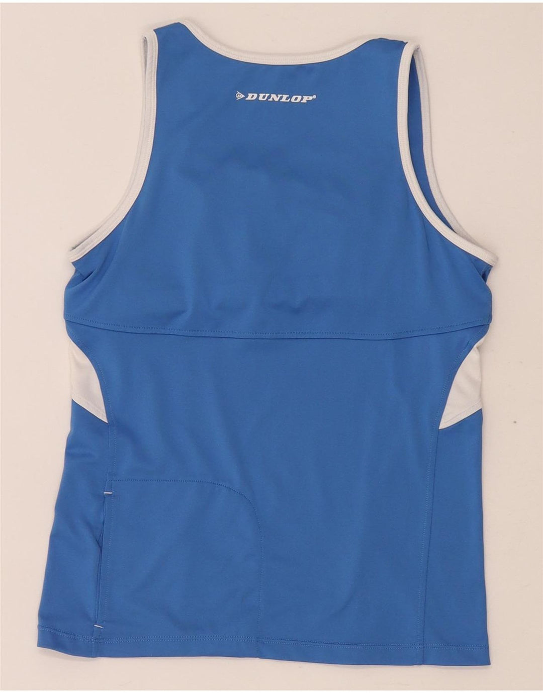 Dunlop Camiseta sin mangas para mujer UK 40 Azul medio Poliéster con bloques de color