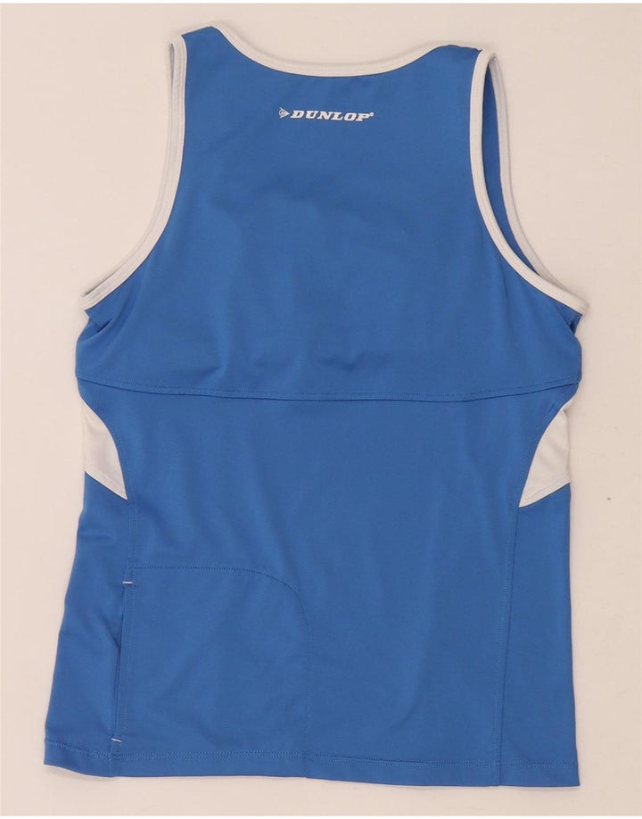 Dunlop Camiseta sin mangas para mujer UK 40 Azul medio Poliéster con bloques de color