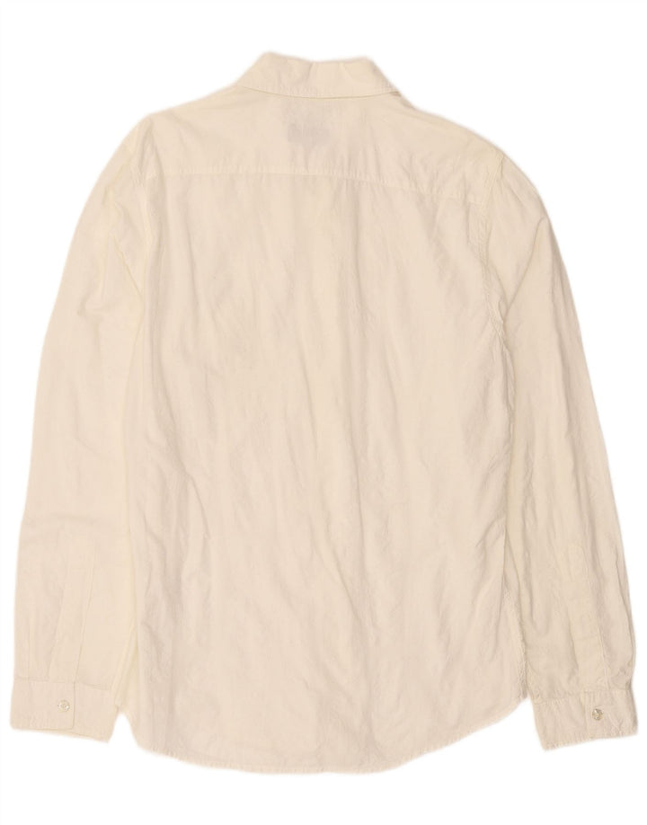 Camisa Armani Jeans Hombre Mediana Off White Algodón