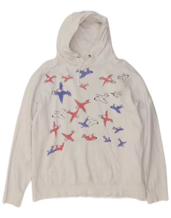 Topshop Jersey con capucha gráfica para mujer Reino Unido 14 Algodón blanco mediano