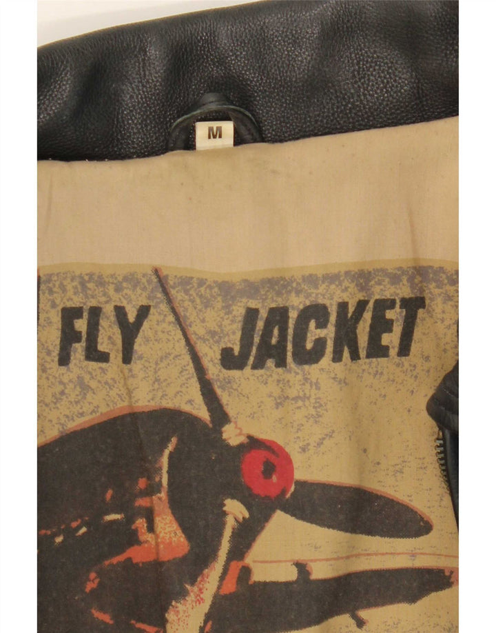 Fly Chaqueta de cuero para mujer UK 44 Cuero negro mediano