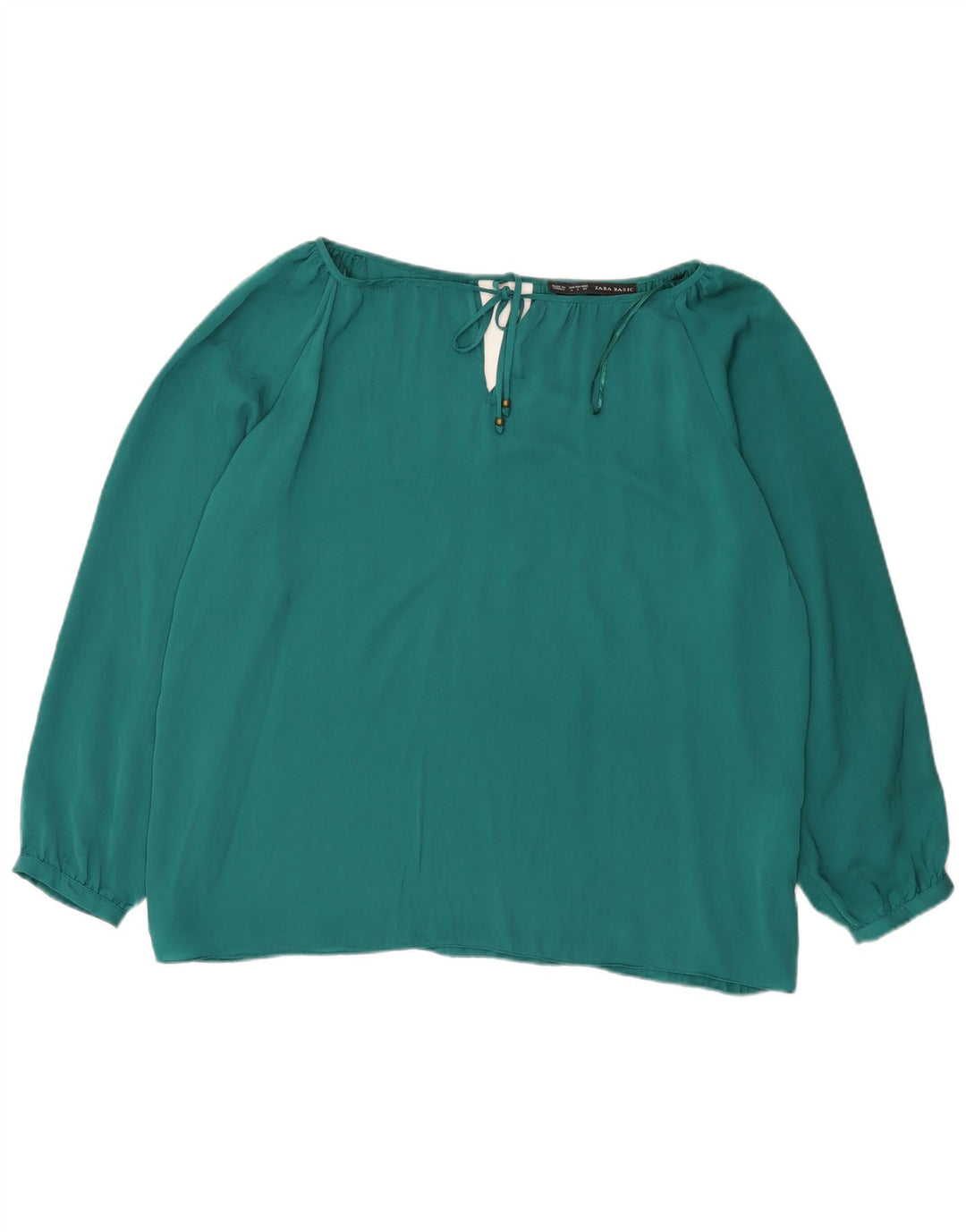 Zara Mujer Blusa Extragrande Top UK 46 Poliéster Verde Grande