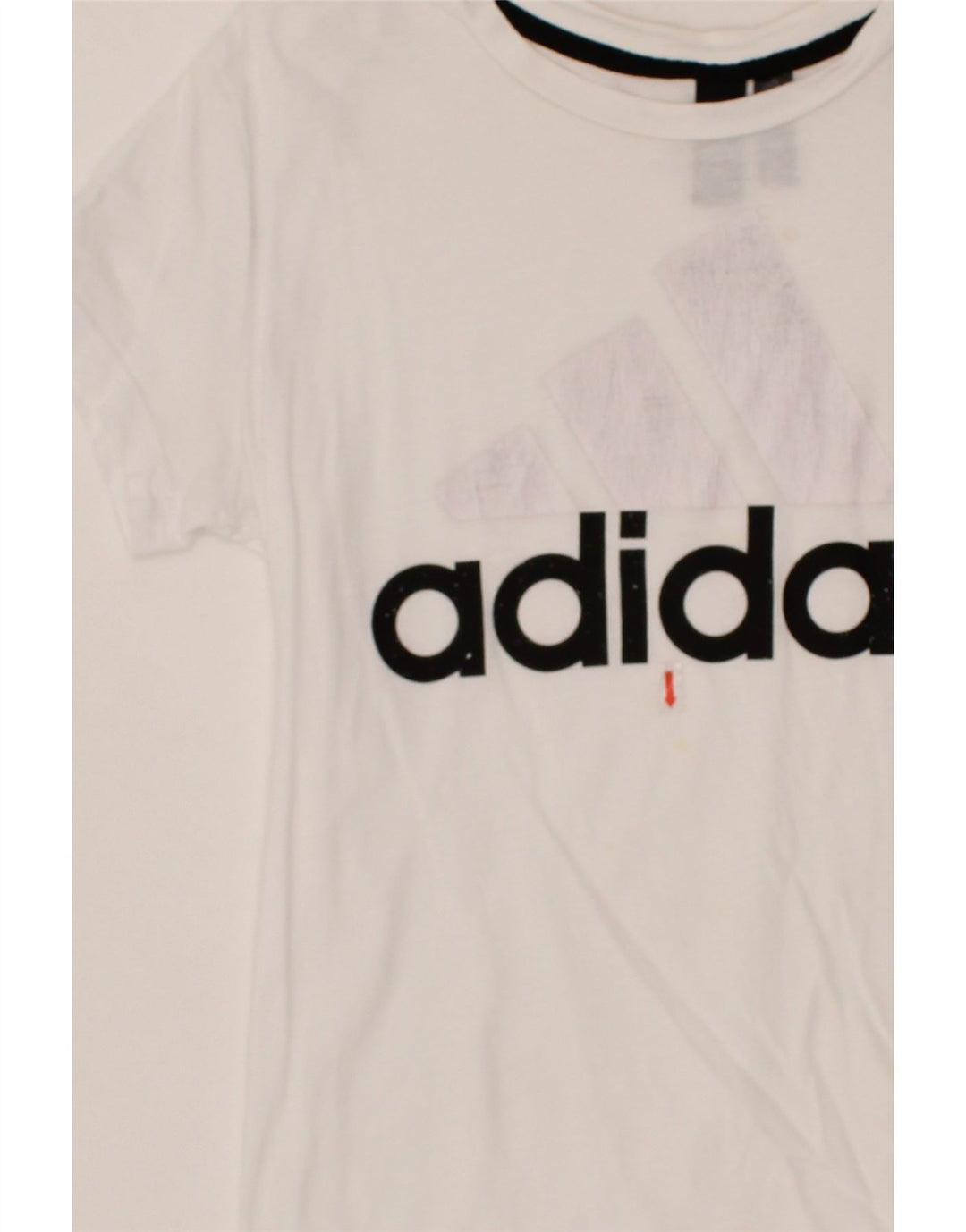 ADIDAS Womens Graphic T-Shirt Top UK 12/14 Medium White Vintage Adidas and Second-Hand Adidas from Messina Hembry 