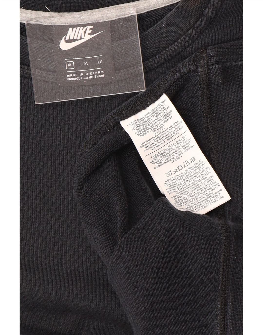 NIKE Hombre Sudadera Jumper XL Negro Algodón