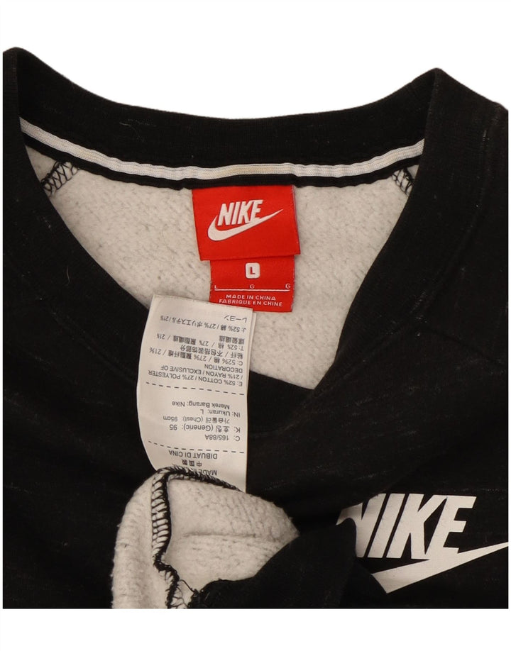 Nike - Sudadera para mujer (talla 40), talla grande, algodón moteado negro