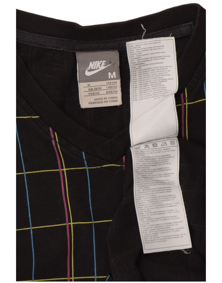 NIKE Camiseta para Hombre Top UK 39/40 Medium Black Check Cotton
