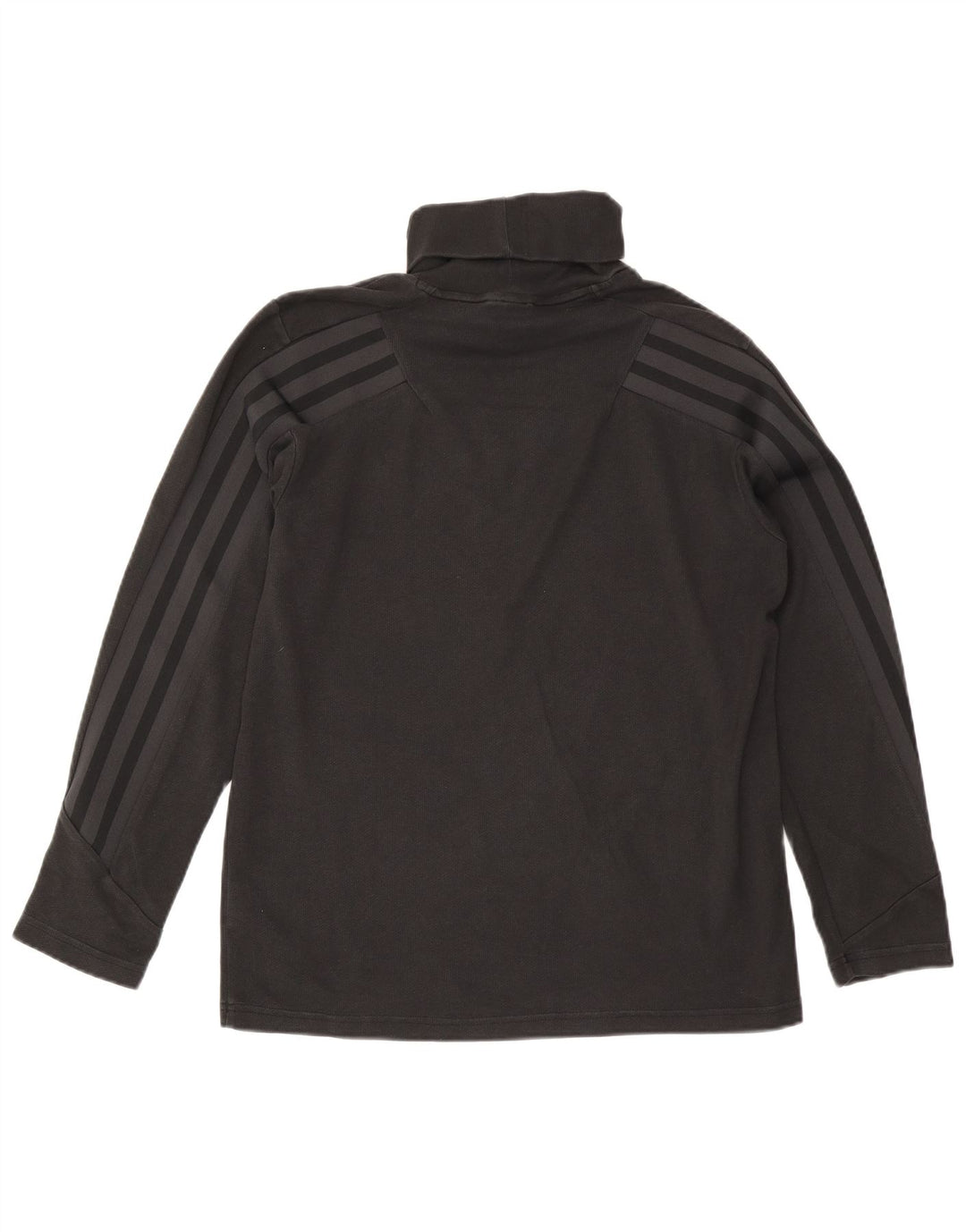 Adidas Hombre Roll Neck Top Manga Larga Algodón Negro Mediano