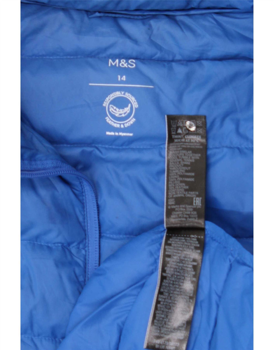 Marks & Spencer Chaqueta acolchada para mujer UK 44 Grande Poliamida azul