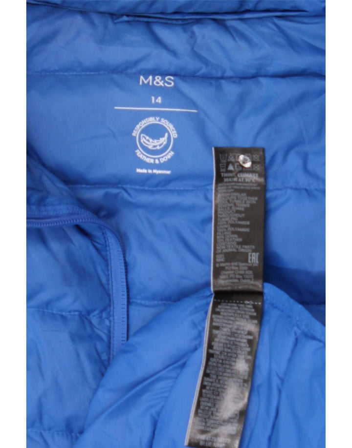 Marks & Spencer Chaqueta acolchada para mujer UK 44 Grande Poliamida azul