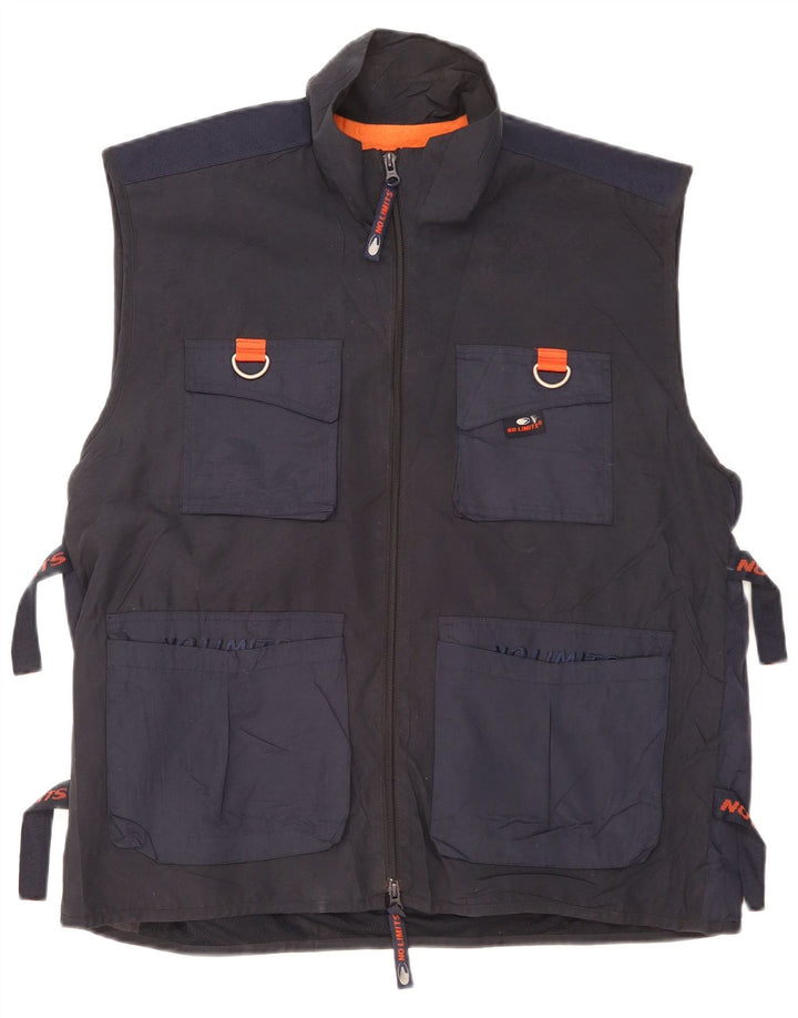 No Limits Chaleco utilitario para hombre UK 40 Grande Poliéster azul marino