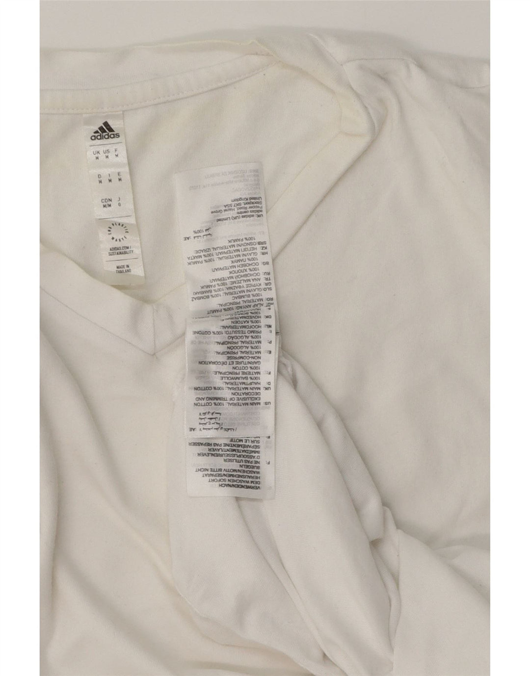ADIDAS Camiseta Hombre Top Medium Blanco Algodón