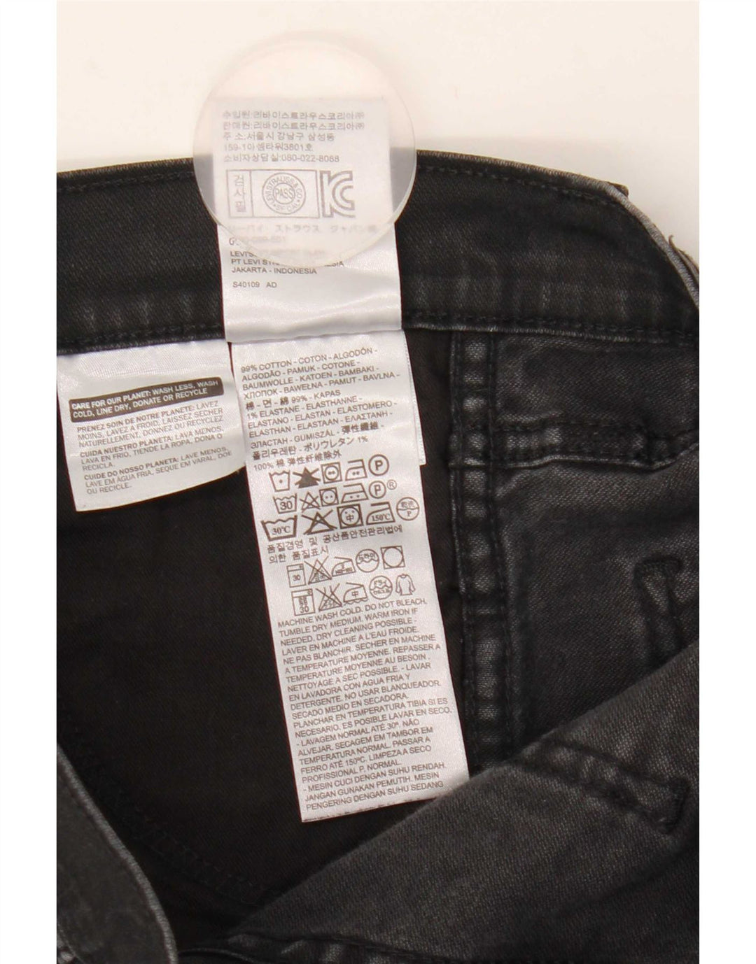 Levi's Vaqueros Slim Mujer W30 L29 Algodón Negro