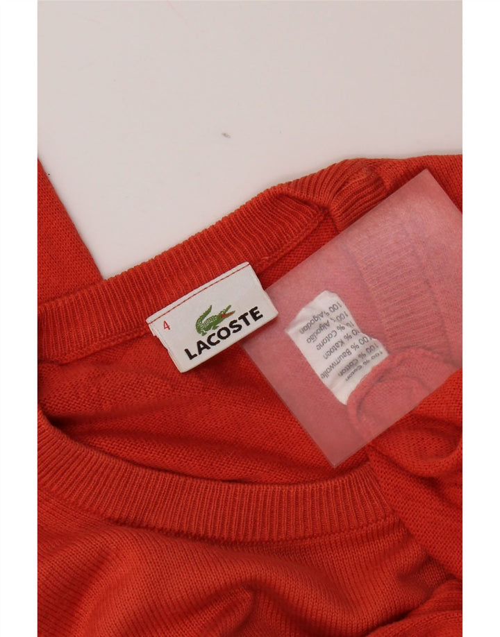 Lacoste - Jersey de cuello redondo para hombre, talla 4, algodón naranja mediano