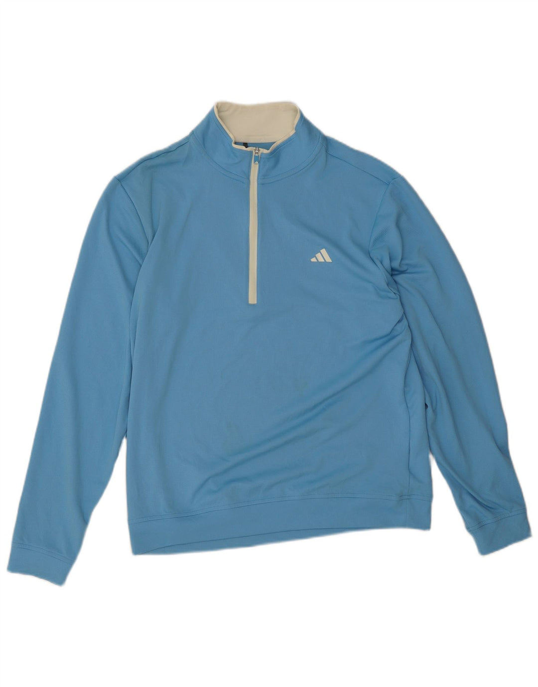 Adidas Hombre Zip Neck Jersey Chándal Top Azul Medio Poliéster
