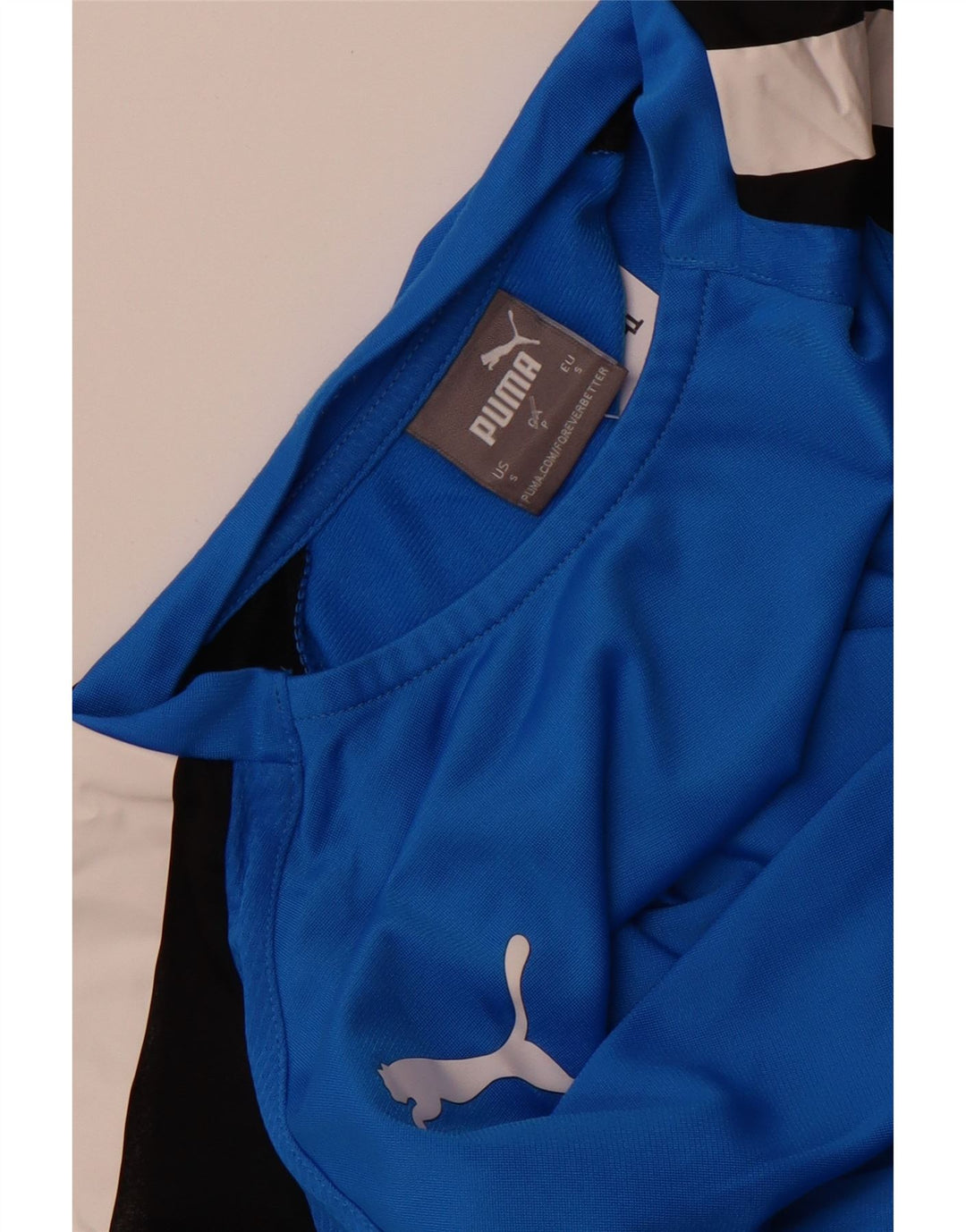 Puma Camiseta De Manga Larga Para Hombre Poliéster Color Block Azul Pequeño