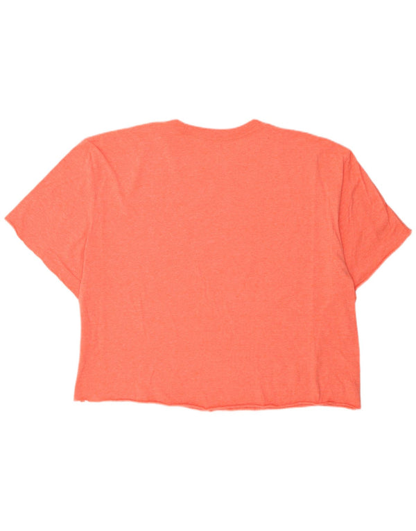 CHAMPION Camiseta corta con gráfico para mujer UK 20 2XL Naranja moteado