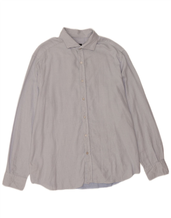 Camisa Hombre Massimo Dutti 2XL Algodón Lunares Azul