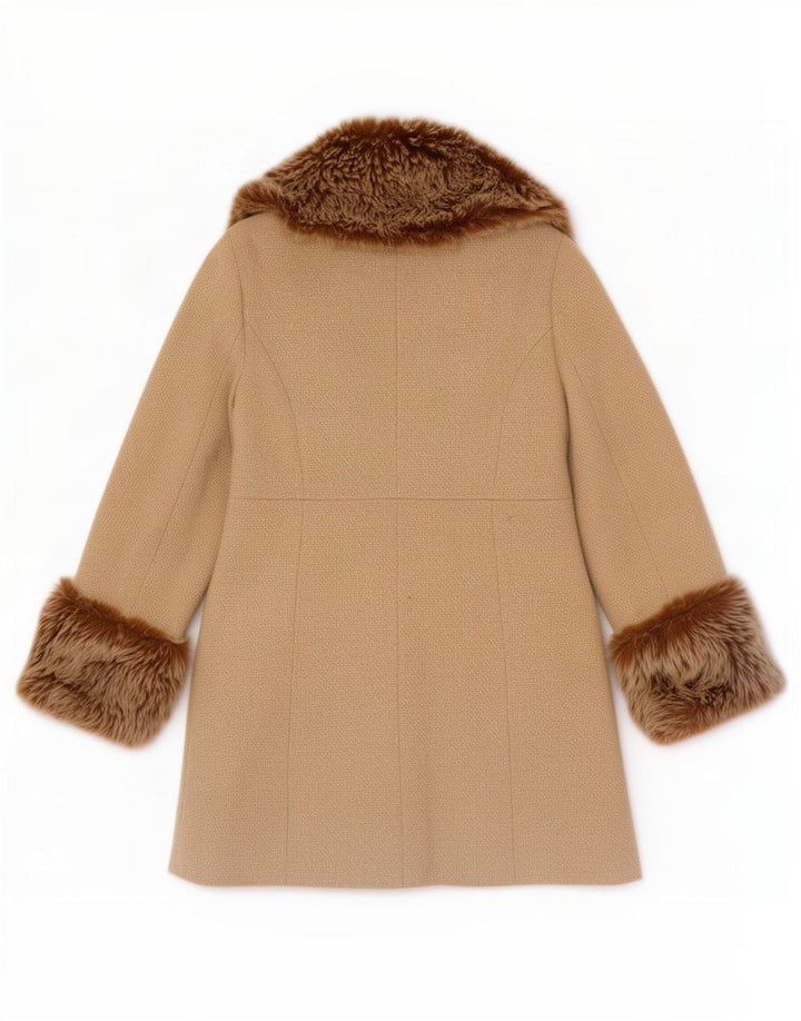 Topshop Abrigo para mujer UK 40 Poliéster con bloques de color beige medio