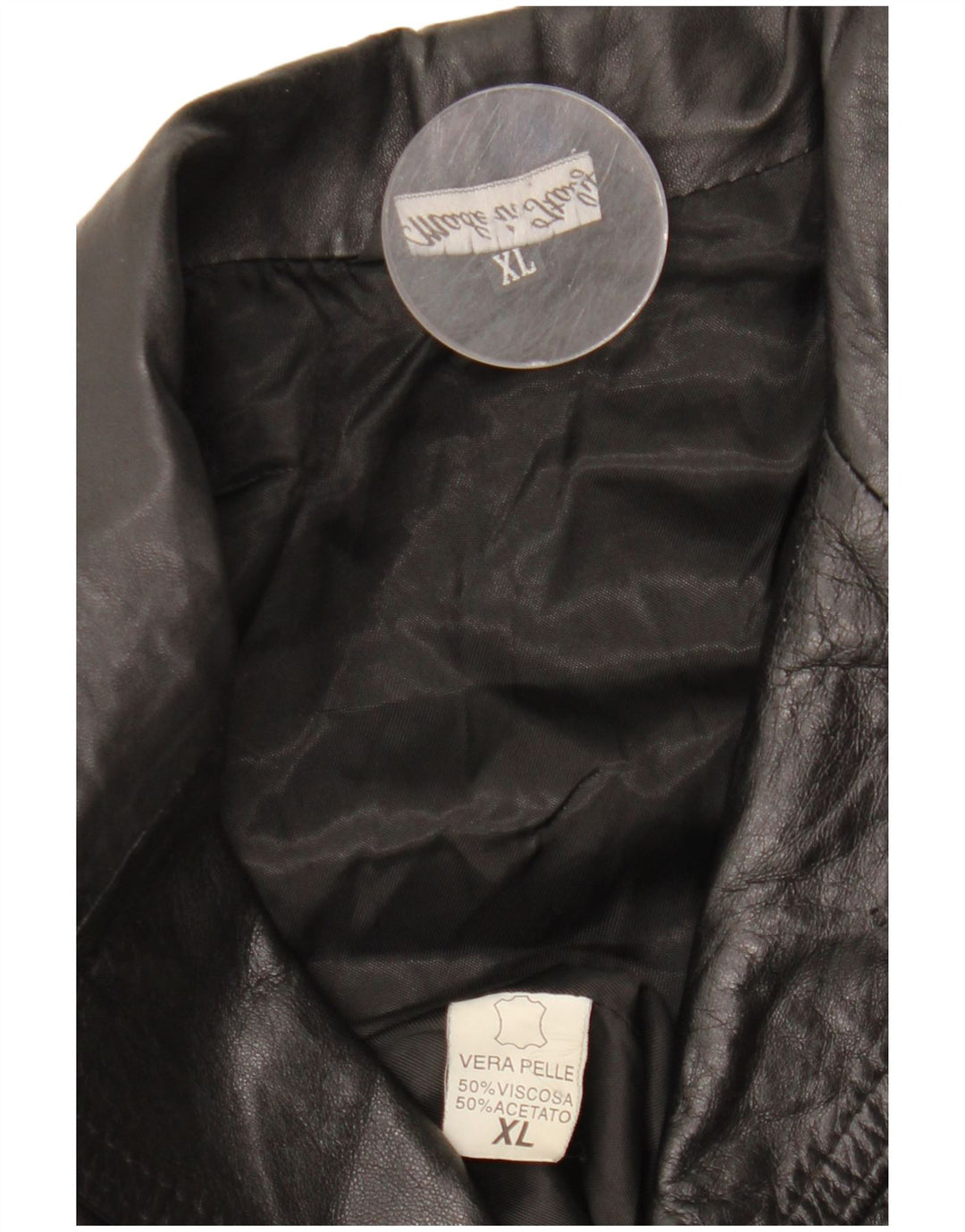 VINTAGE Chaqueta de cuero para hombre Reino Unido 42 XL Cuero negro